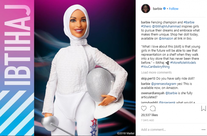 Ibtihaj Muhammad Hijab Wearing Barbie Doll Ibtihaj Muhammad Hijab Wearing Barbie Doll